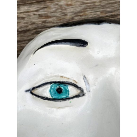 Vintage Asian Japanese Plaster Face Mask Wall Decor - Picture 8 of 11